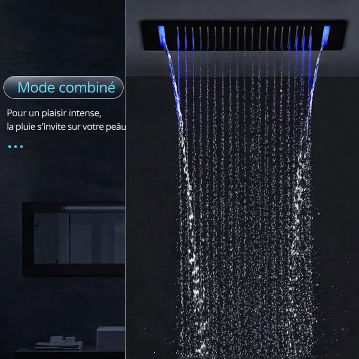 Détail ciel de pluie Monza LED noir